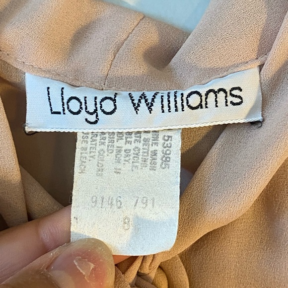 Lloyd Williams Vintage Sheer Floral Embroidery Front Button Up Pussy Bow top, 8 - Picture 3 of 10